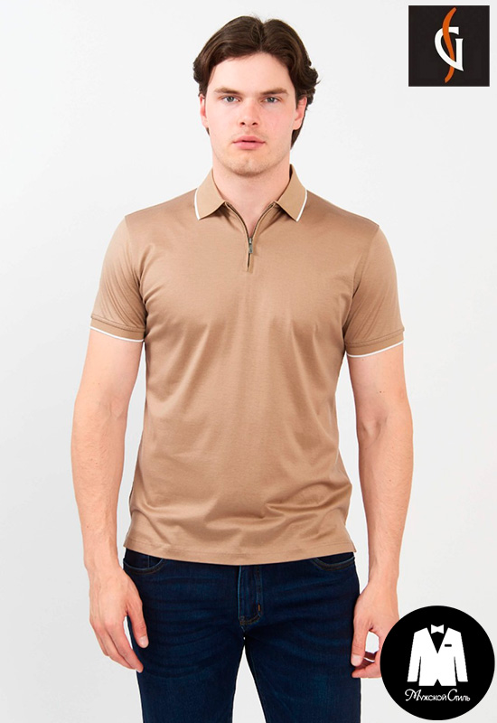 Джемпер-поло бежевый