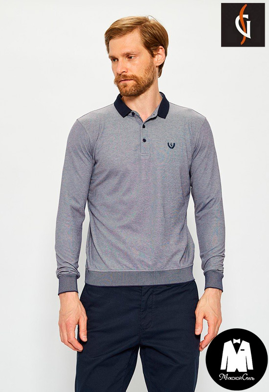 Джемпер поло длинный рукав